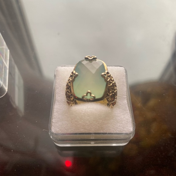 Handmade lucky clover 4 leaves style gold plated silver ring , size 7 - Picture 9 of 12